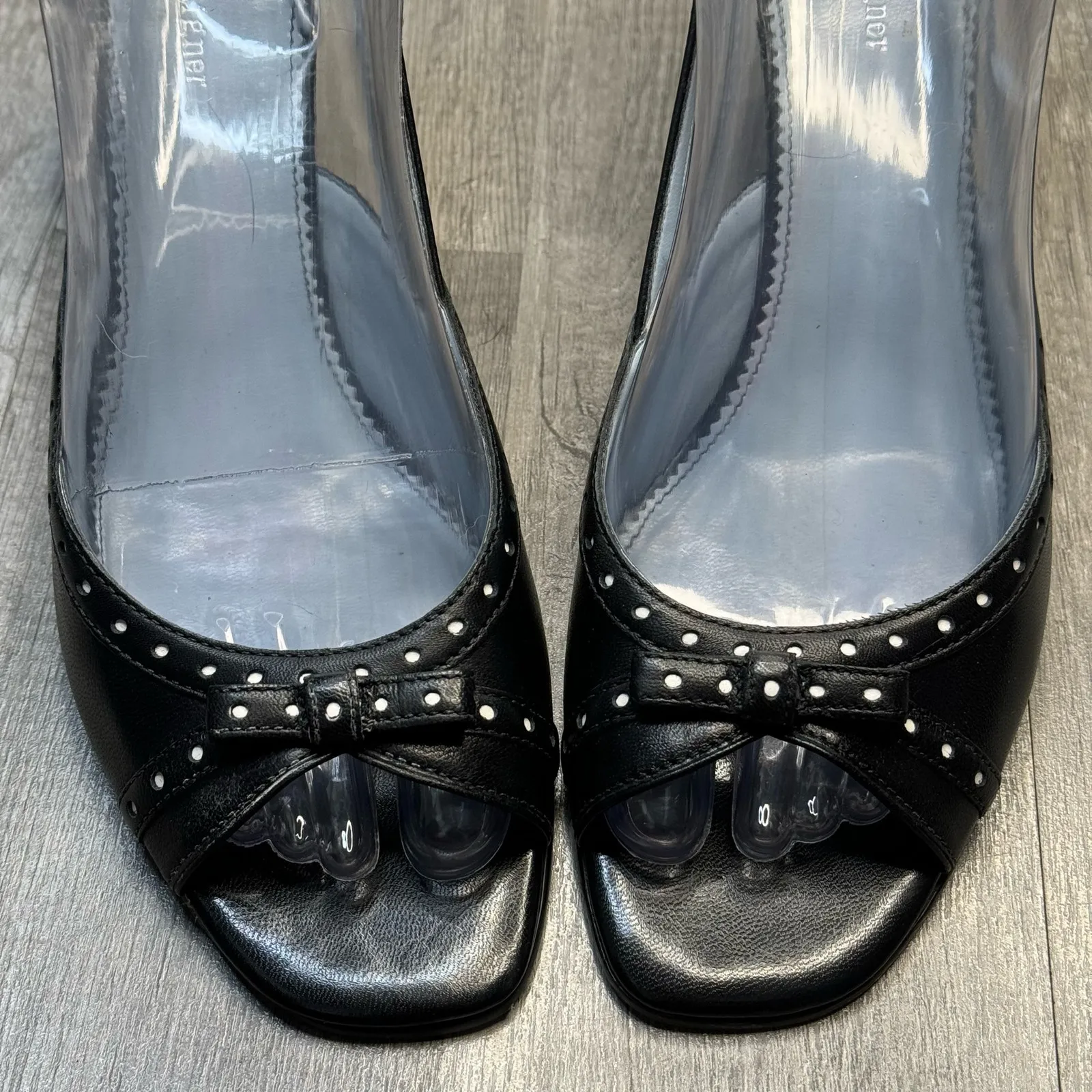 Vintage Y2k Peep Toe Bow Coquette Leather Heels Etienne Aigner Womens Size 10 - Image 3