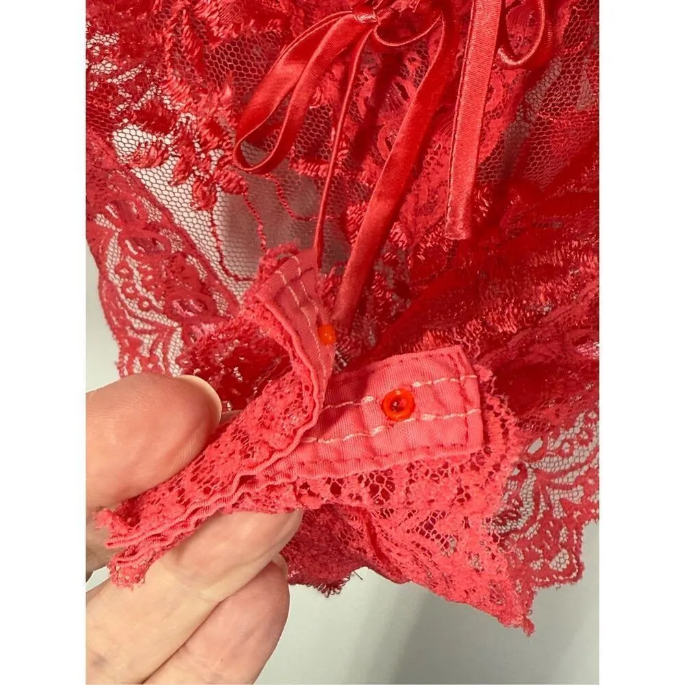 Vintage 1990's Victoria's Secret gold label lace negligee Size Small - Image 7