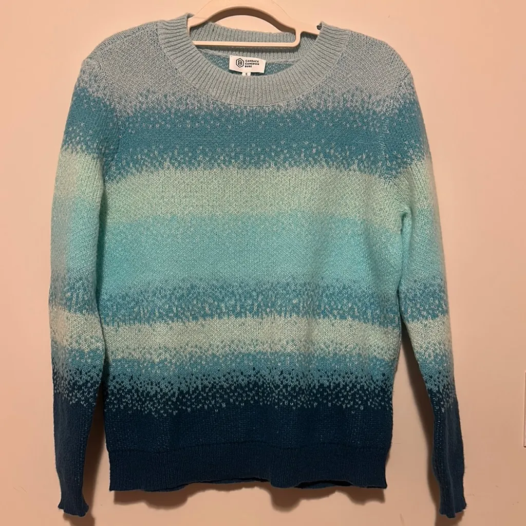 Candace Cameron Bure Teal Ombre Women's Sweater Blue - Image 2