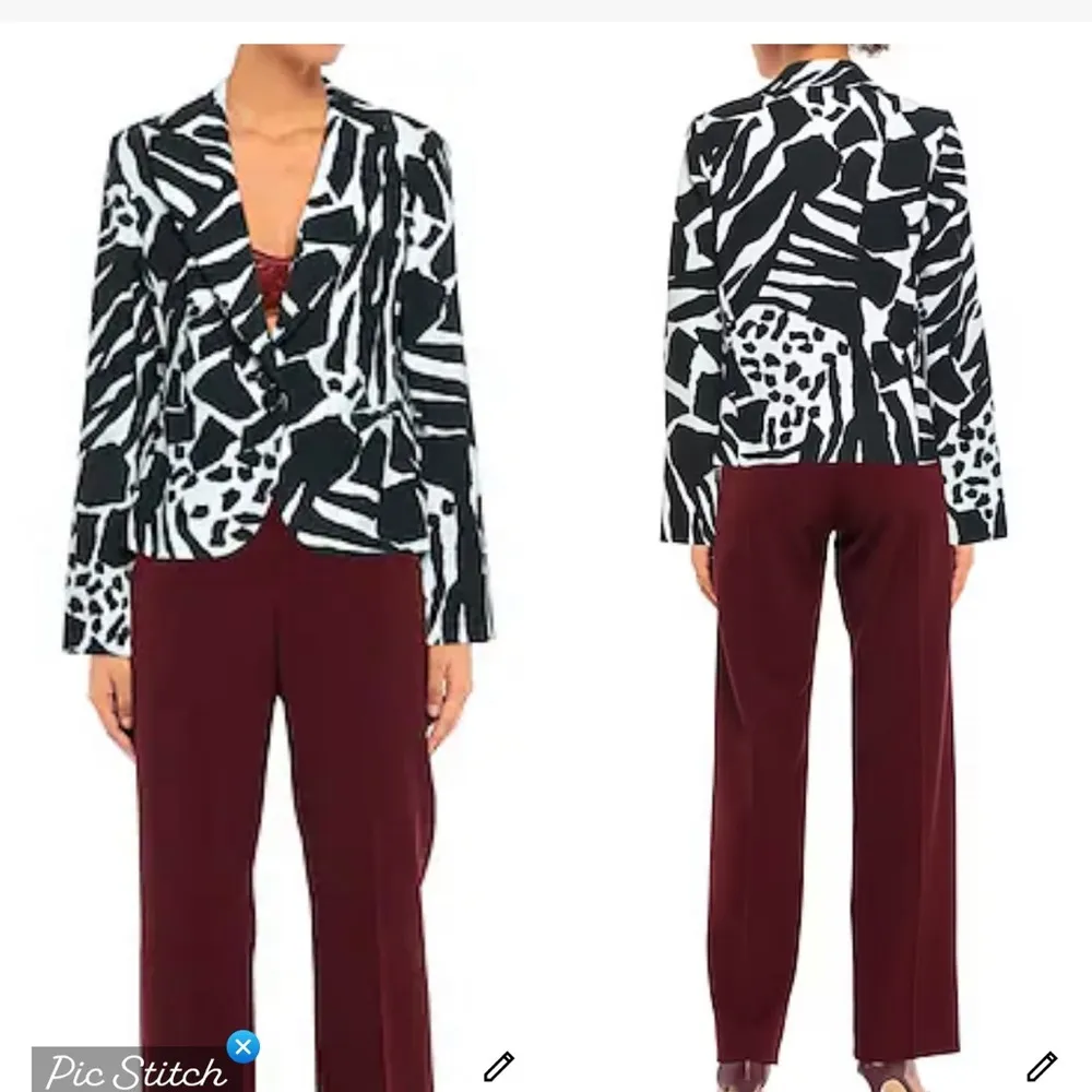 Joseph Ribkoff Black/White Animal Print Blazer - Image 3