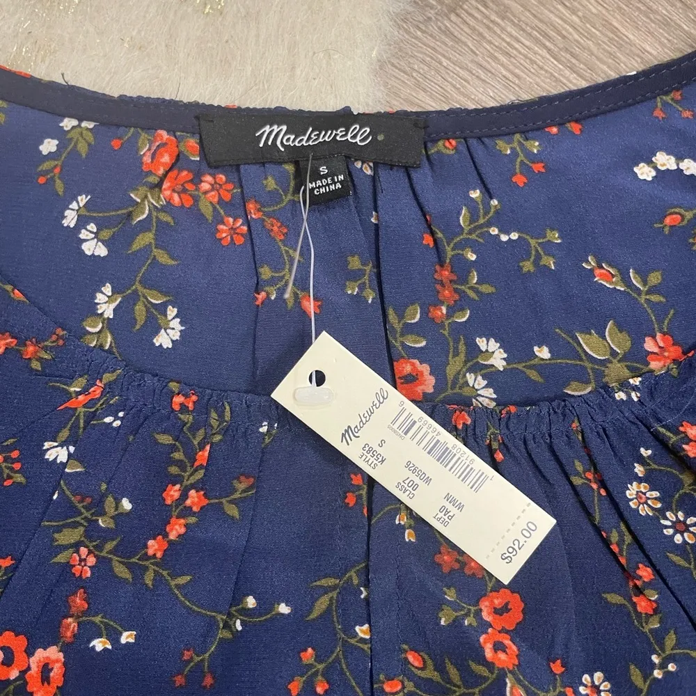 Madewell silk stanza ruffle top moonless floral - Image 3