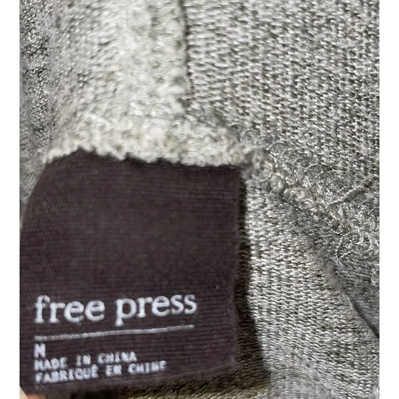 Free Press Women's Gray Cropped Hoodie‎ Size M - Image 5