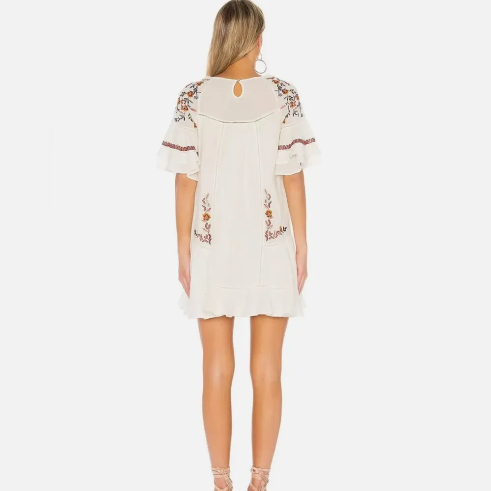 Free People Pavlo embroidered Ivory Babydoll Tunic Dress SZ Med - Image 4