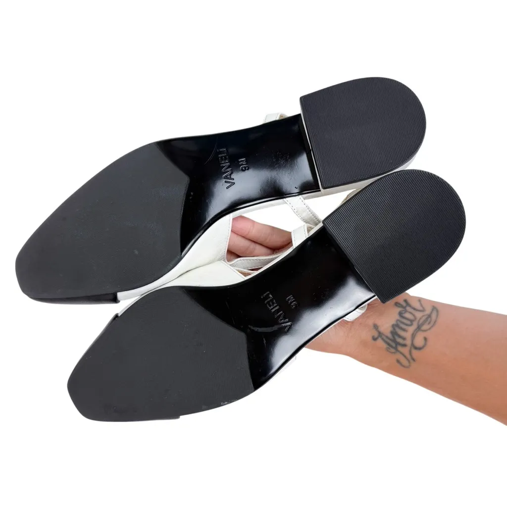 Vaneli Tisha Cap Toe Slingback Flats White Nappa Size‎ 9 - Image 11