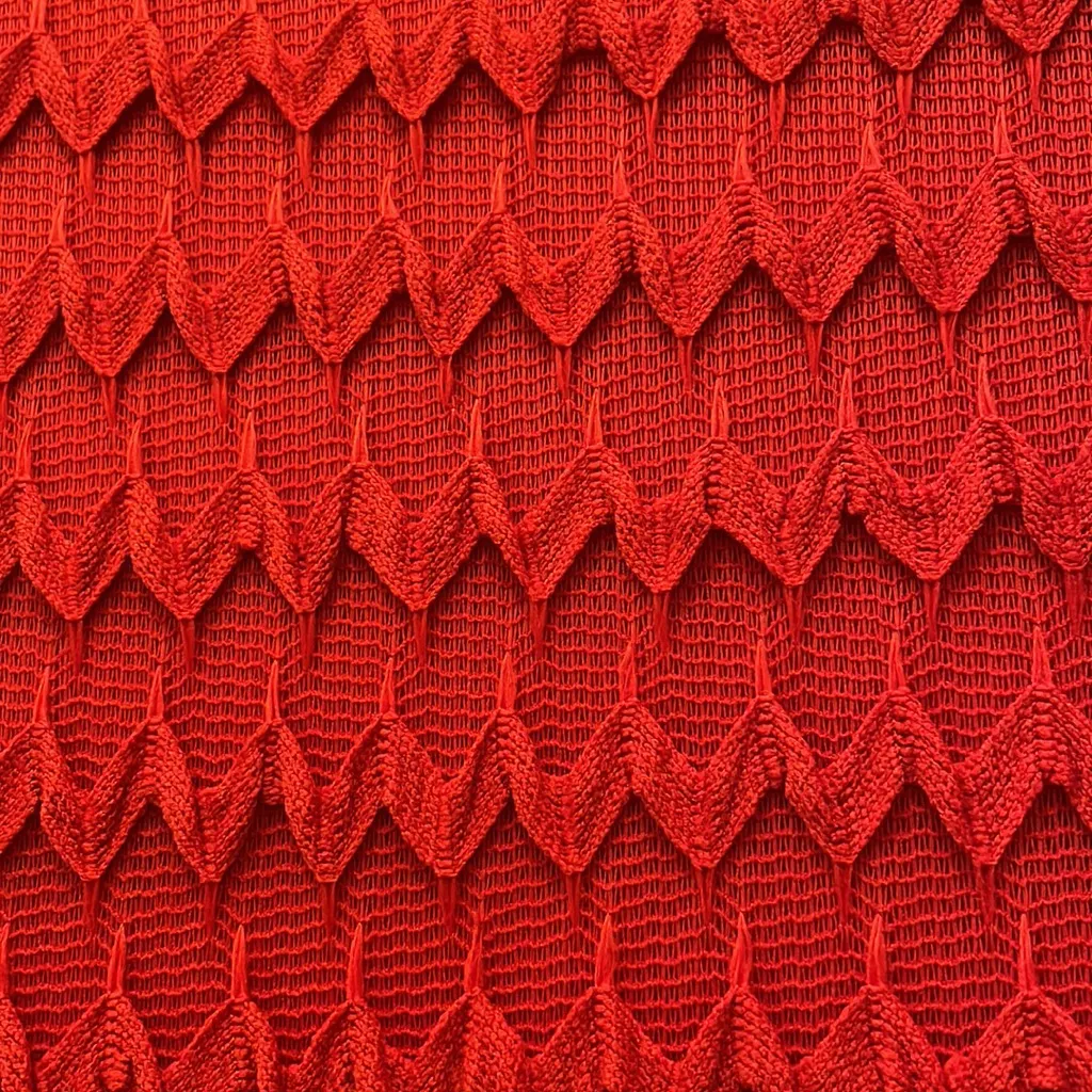 2/$30 Sharagano sun-dried tomato red dress 8 long sleeves crochet tea length - Image 5