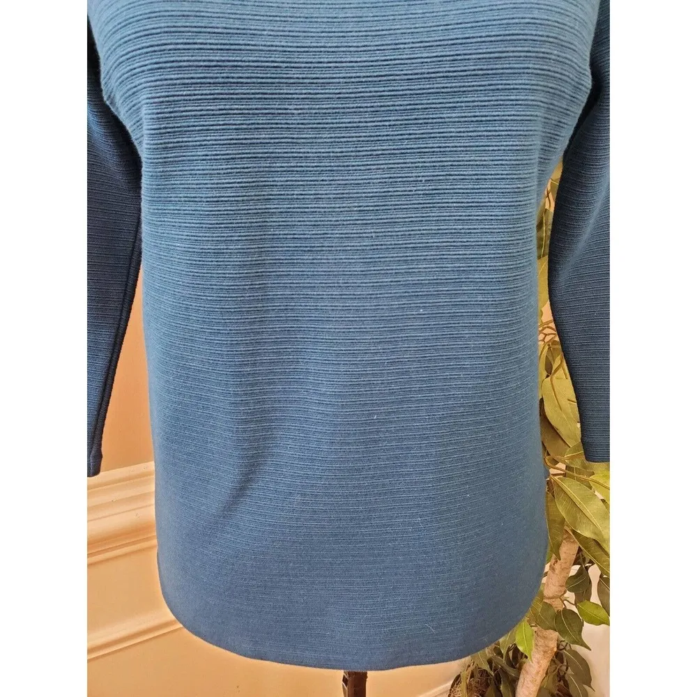 Talbots Women's Blue Cotton Turtle Neck Long Sleeve Casual Top Shirt Size Small - Image 4