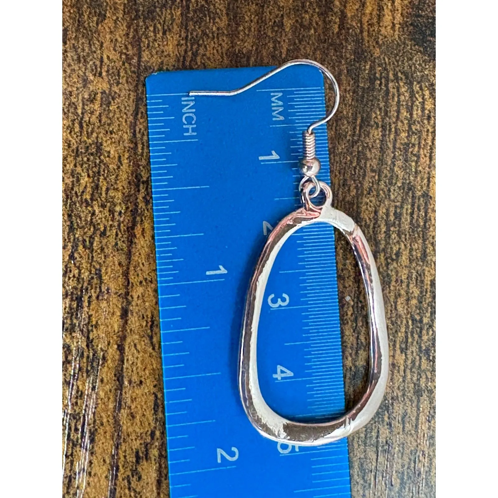 2 PC Rose Gold & Silver Tone Earrings Pink - Image 6