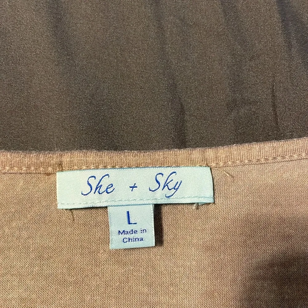 She + Sky Long Embroidered Bell Sleeve Shirt - Image 5