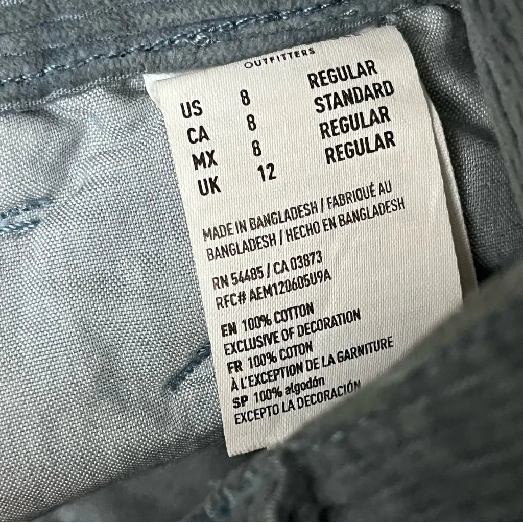 American Eagle Blue Corduroy Hi-Rise A-Line Mini Skirt  8 Goth Grunge Moto Biker - Image 6