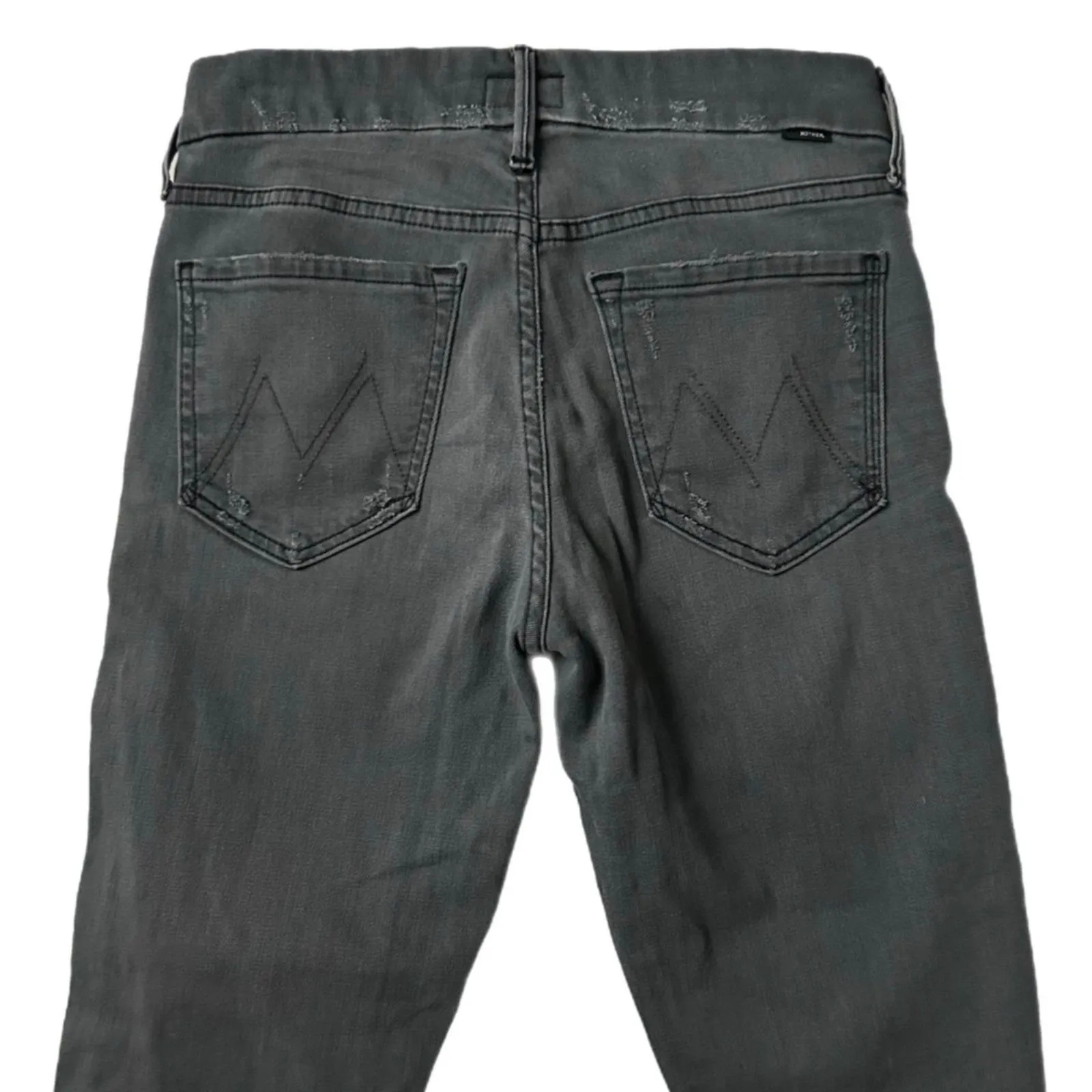 Mother Looker Skinny Ankle Fray Jeans Last Chance Saloon Gray Wash Size 26 - Image 4