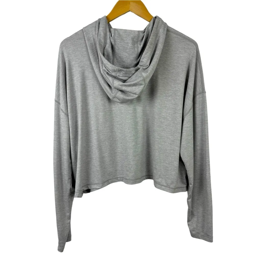 Athleta Uptempo Short Hoodie in Norwegian Grey Size Medium Boxy Gym Workout - Image 9