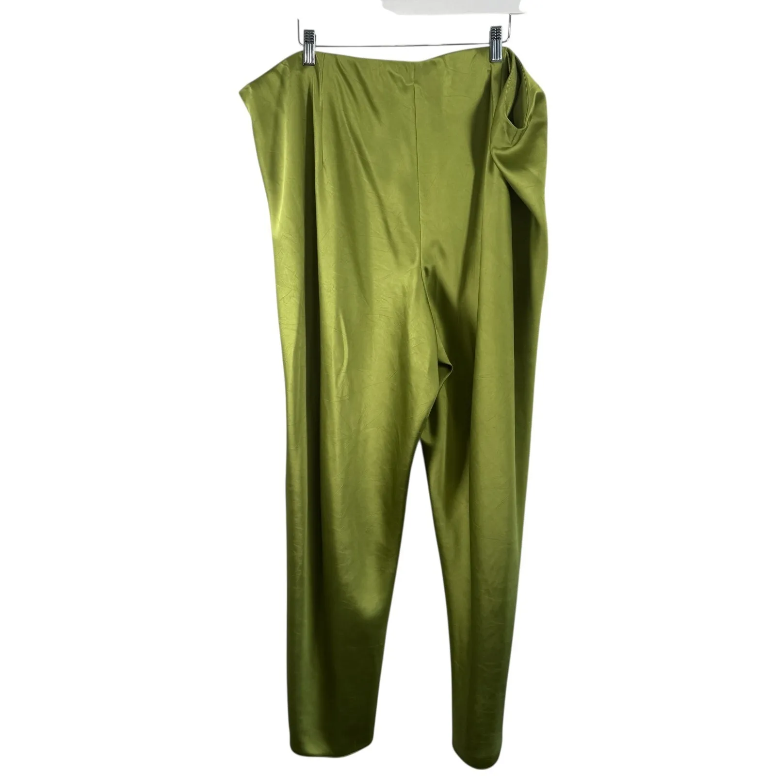 Vince Cactus Green Satin Bias Wide Leg Pants Pull On Career Office Women Plus 3x - Image 5