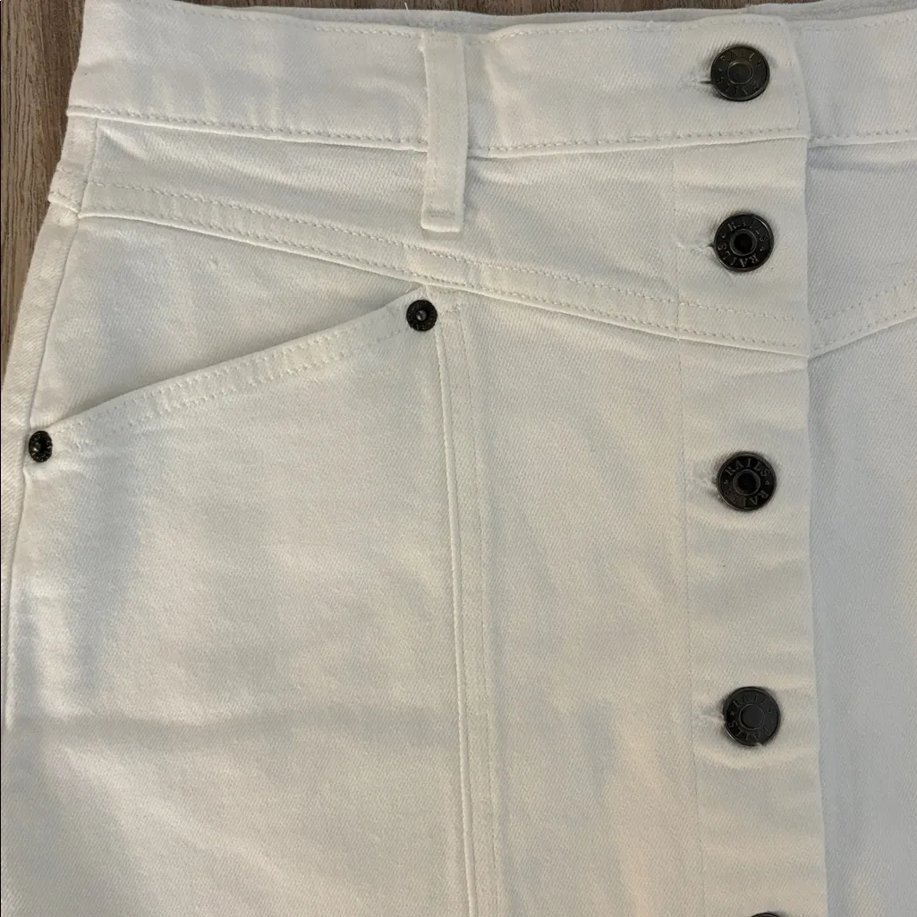 New RAILS White Canyon Jean Skirt Size 29 Denim Mini Pencil Raw Hem Buttons - Image 10