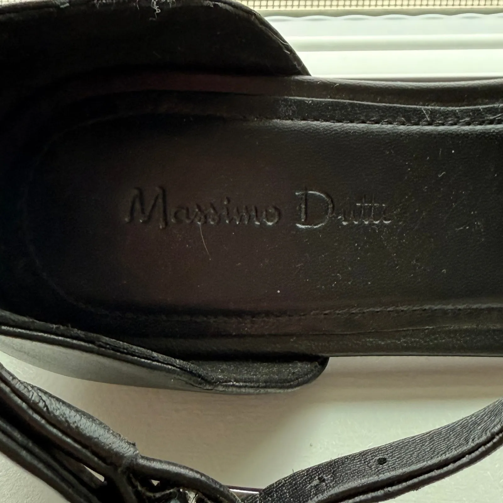Massimo Dutti Women's Black Leather Criss Cross Strap Ballet Flats Sz EUR 37 - Image 9