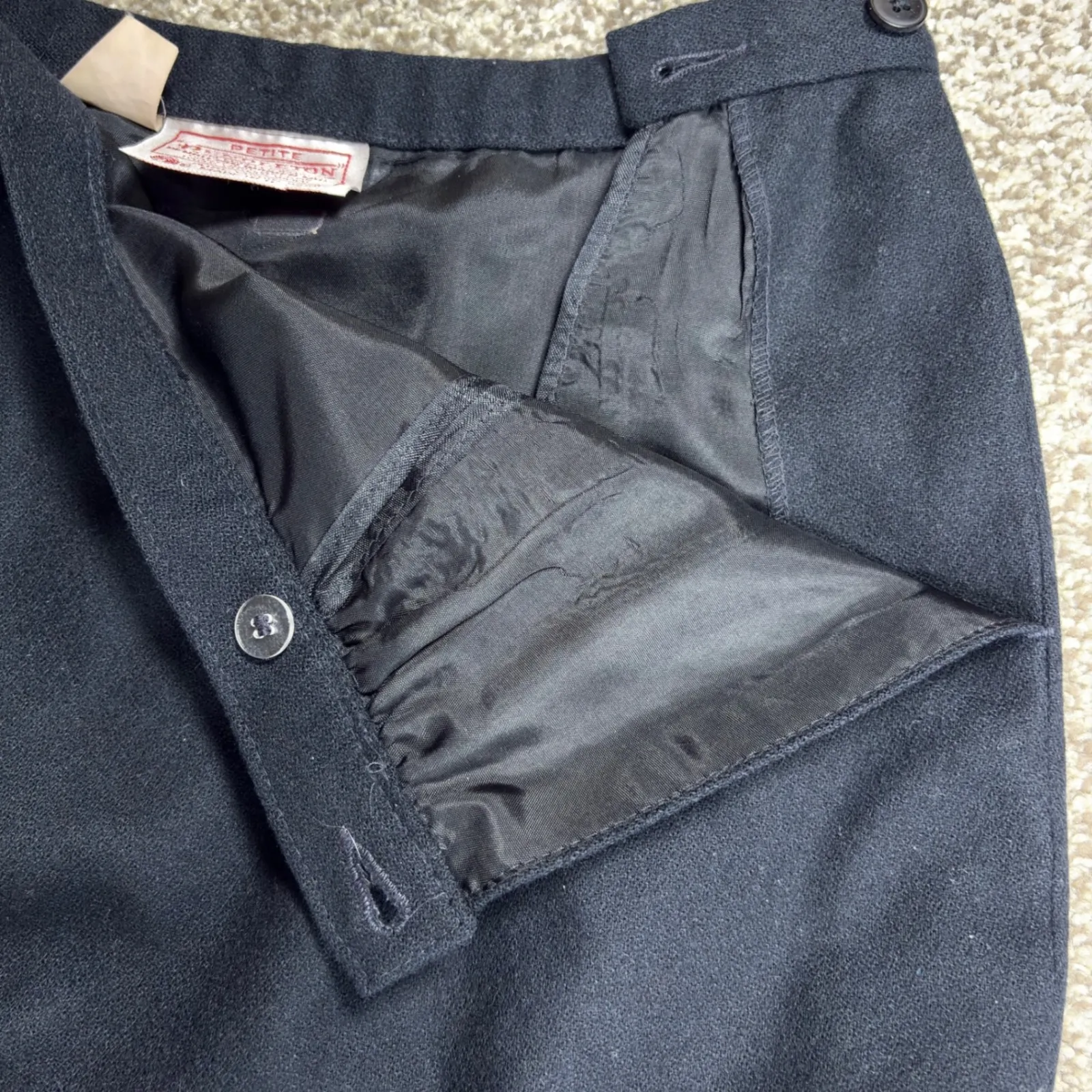 Vintage Pendleton Lined Black Virgin Wool Pencil Skirt 8 Academia Office Classic - Image 7