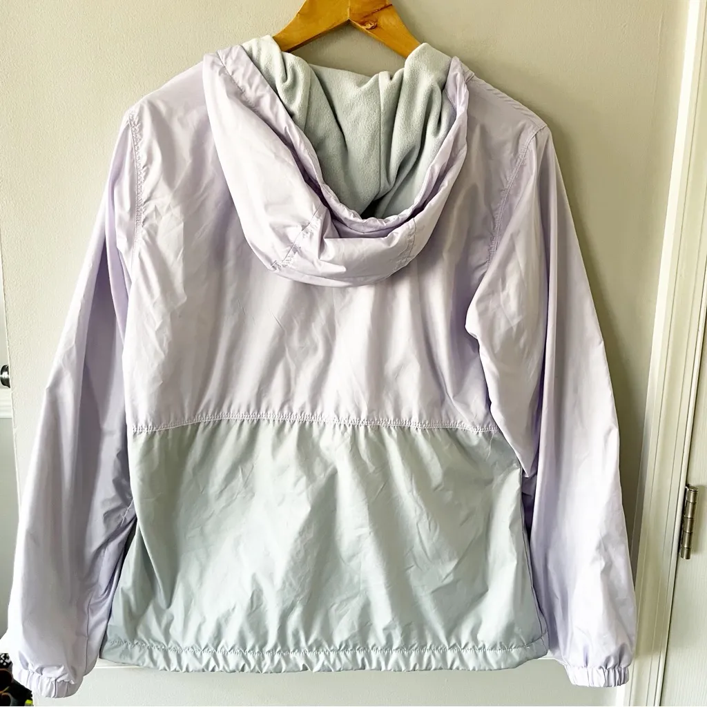 Columbia Fleece Lined Windbreaker Purple Gray Jacket Rain Coat Hooded Medium - Image 4