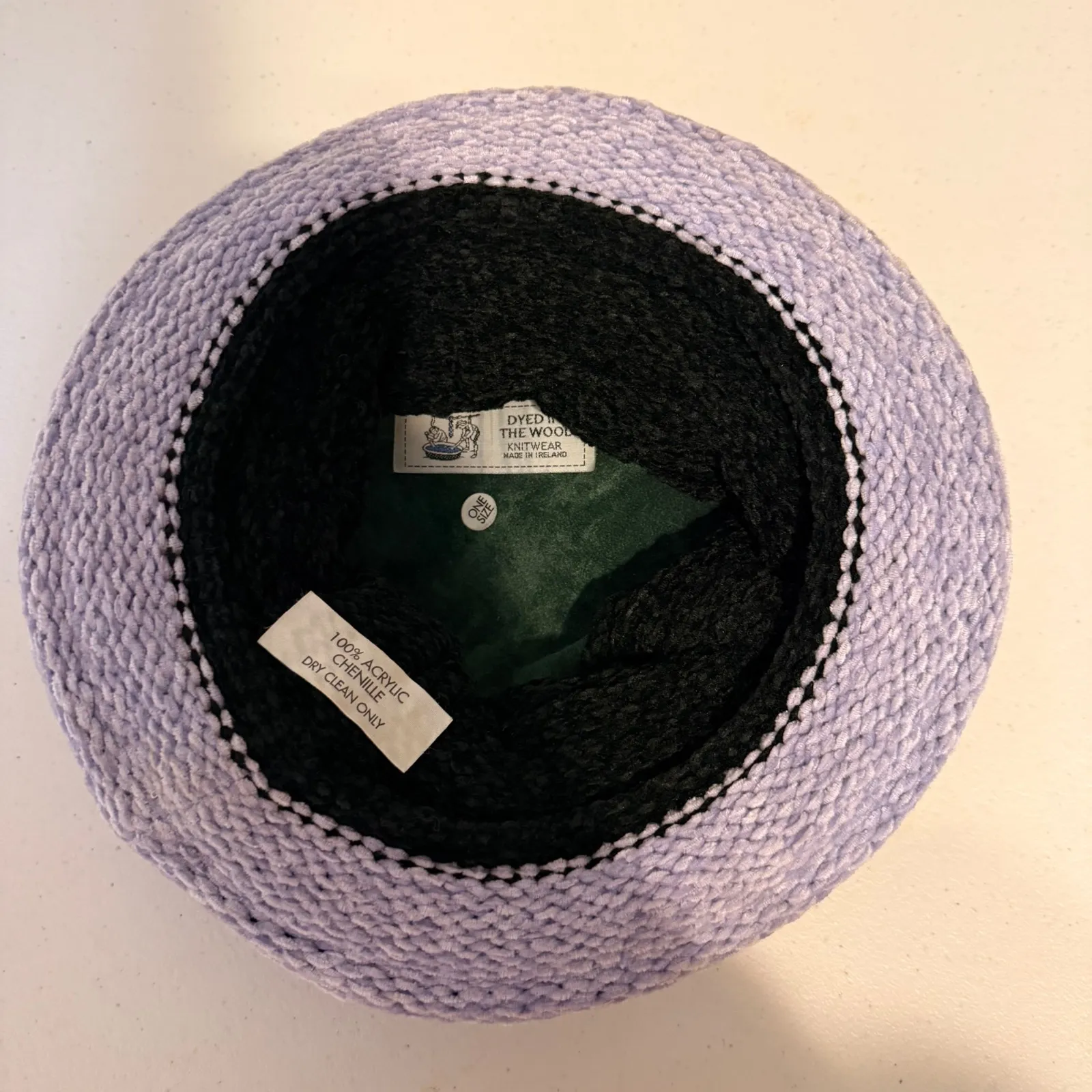 Chic Lavender Chenille Bucket Hat Cozy Knit Winter Fashion Ireland Soft Artisian Purple - Image 5