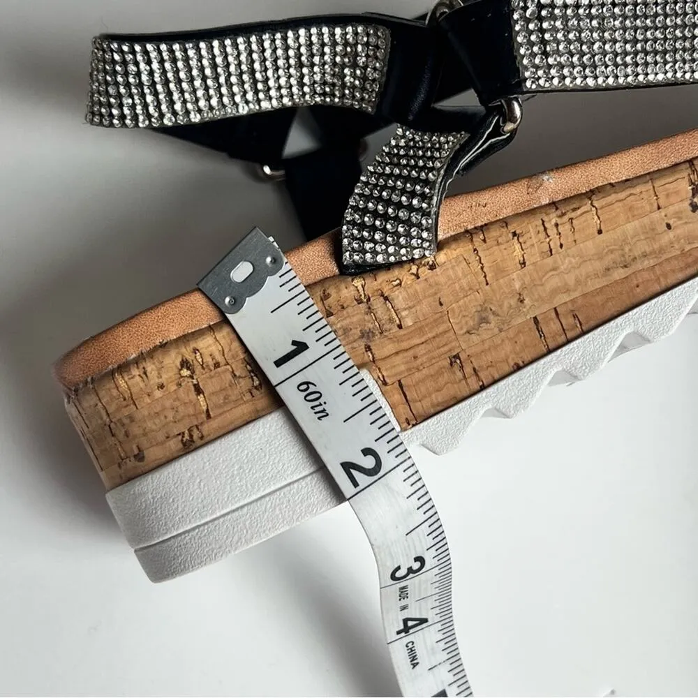 Catherine Malandrino Women's  Bejeweled Low Heel Wedge Sandals Sz 6.5 - Image 10