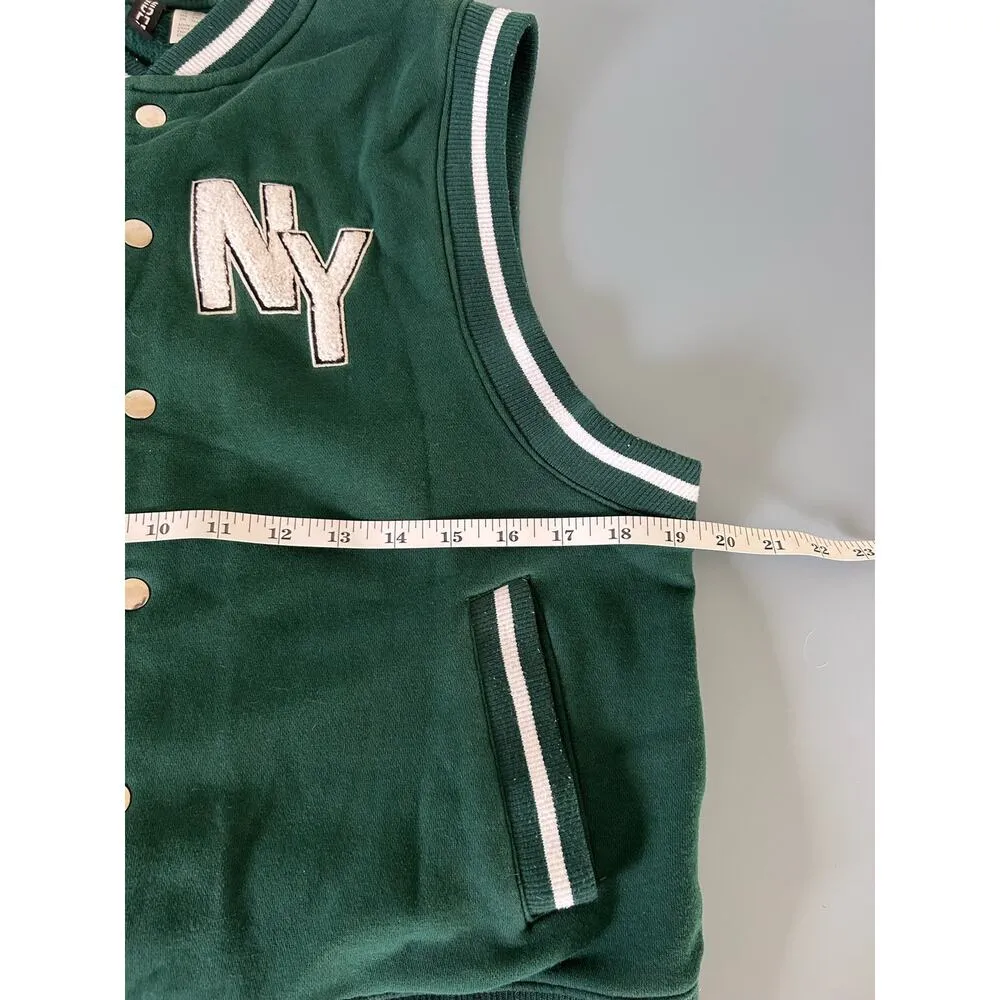 Divided by H&M womens green sweatshirt vest jacket size XXS snap buttons - Image 5