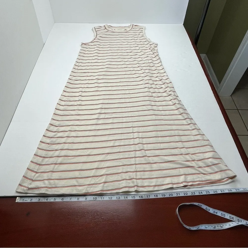 The Great. Cream Striped Sleeveless Maci Dress 100% Cotton Women SZ 2 *TINY FLAW - Image 7