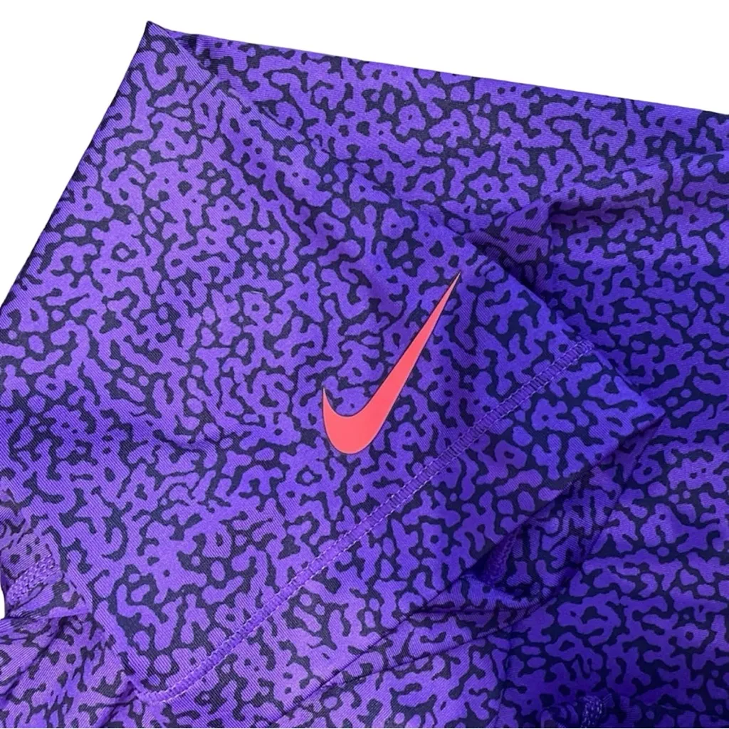 Women’s Nike Pro Purple Cheetah Print  7/8 Length sz M Workout Pilates Barre - Image 6