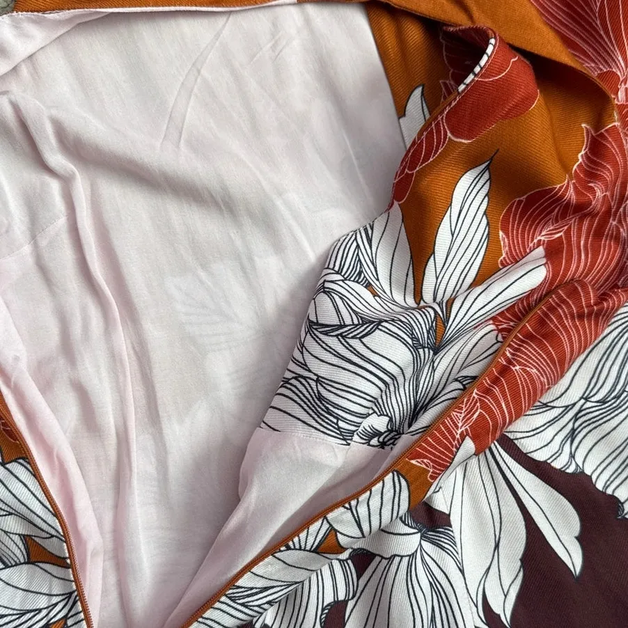 Anthropologie Maeve Floral Twist Back Maxi Dress Orange Multi Size‎ XL - Image 13