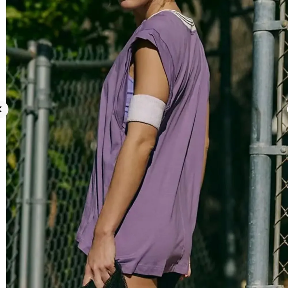 #2 NWT Free People Don't Sweat It Oversized Tee in Violet - Image 3