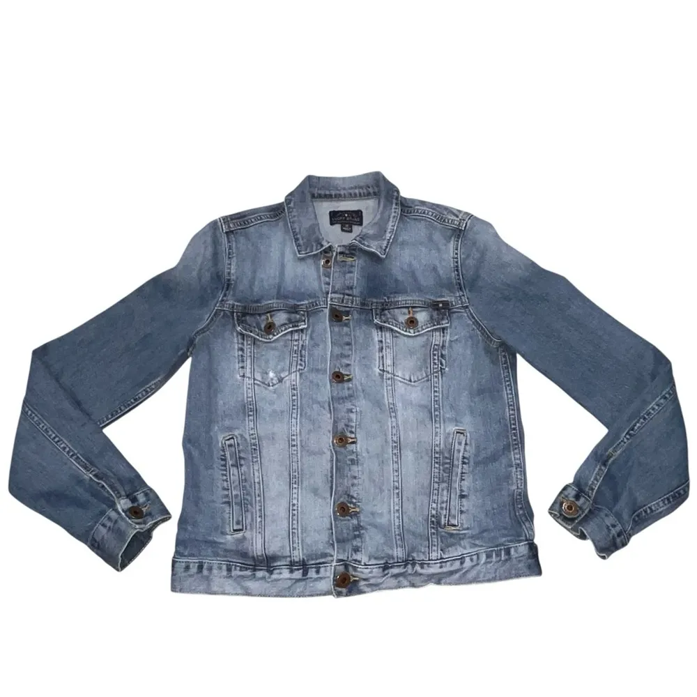 Lucky Brand Cropped Classic Denim Jean Jacket size Medium - Image 5
