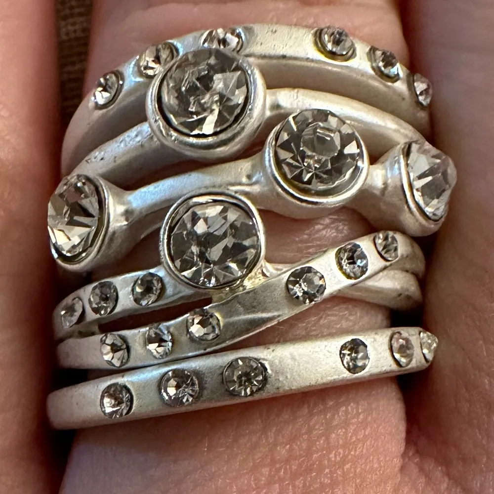 Matte Silver Earrings + Stacking Ring - Image 9