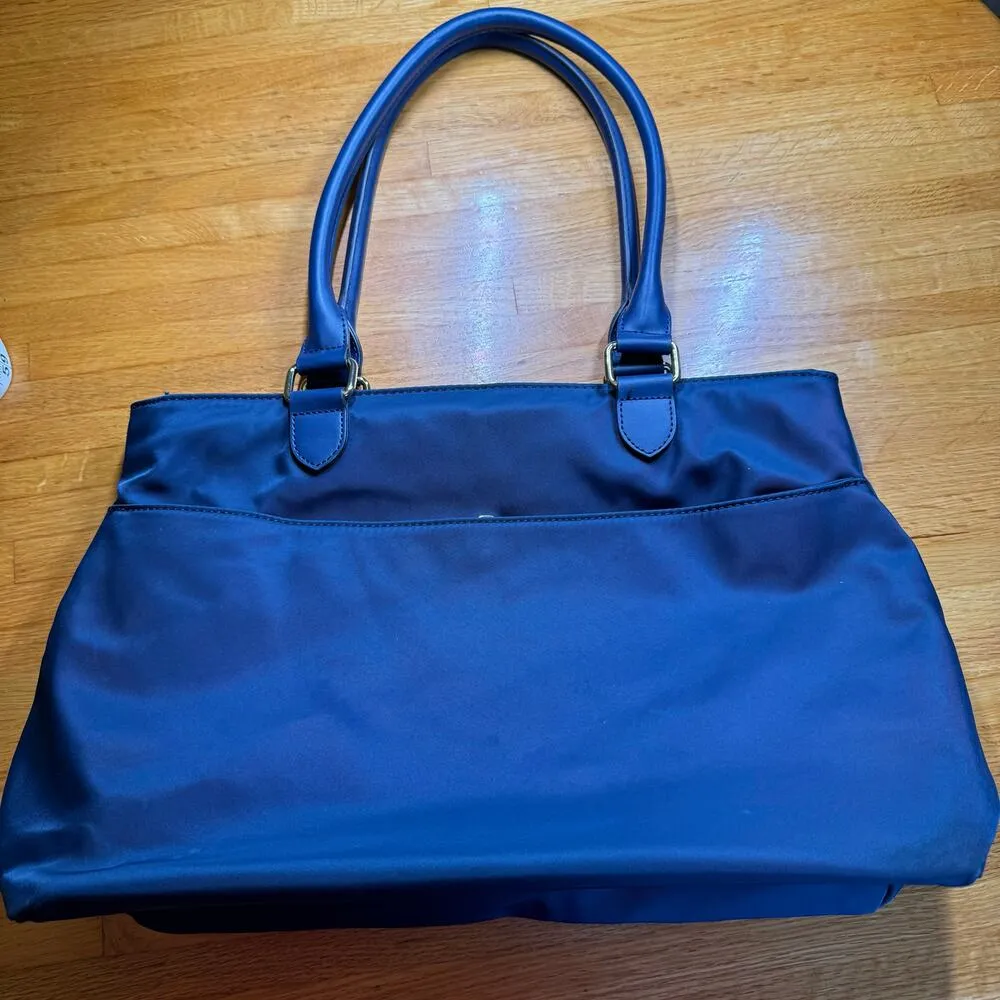 Calvin Klein Belfast Nylon Organizational Buckle Tote in Navy Blue EUC Clean - Image 2