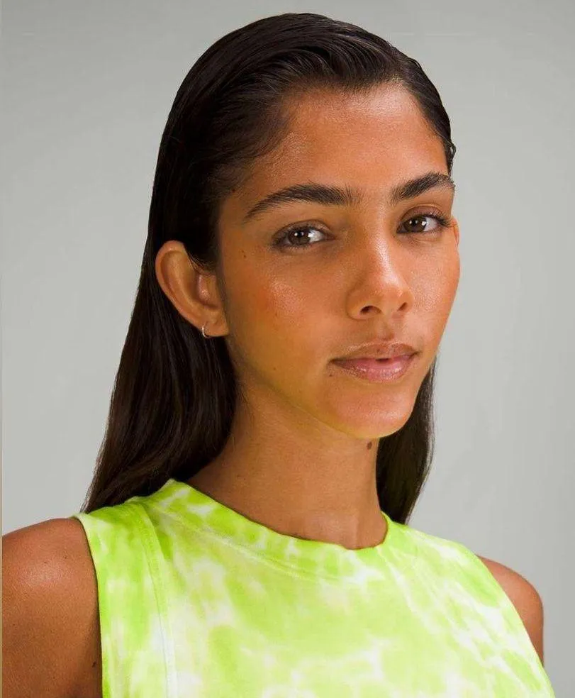 LULULEMON All Yours Cropped Tank Top in Marmoleado Tie Dye Eccentric Lime Size 8 - Image 4