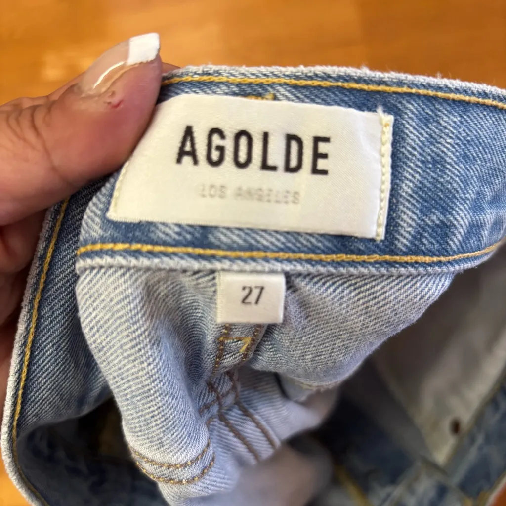 Agolde Parker Preppy Quiet Luxury Coastal Cowgirl Western Boho Denim Shorts 27 - Image 5