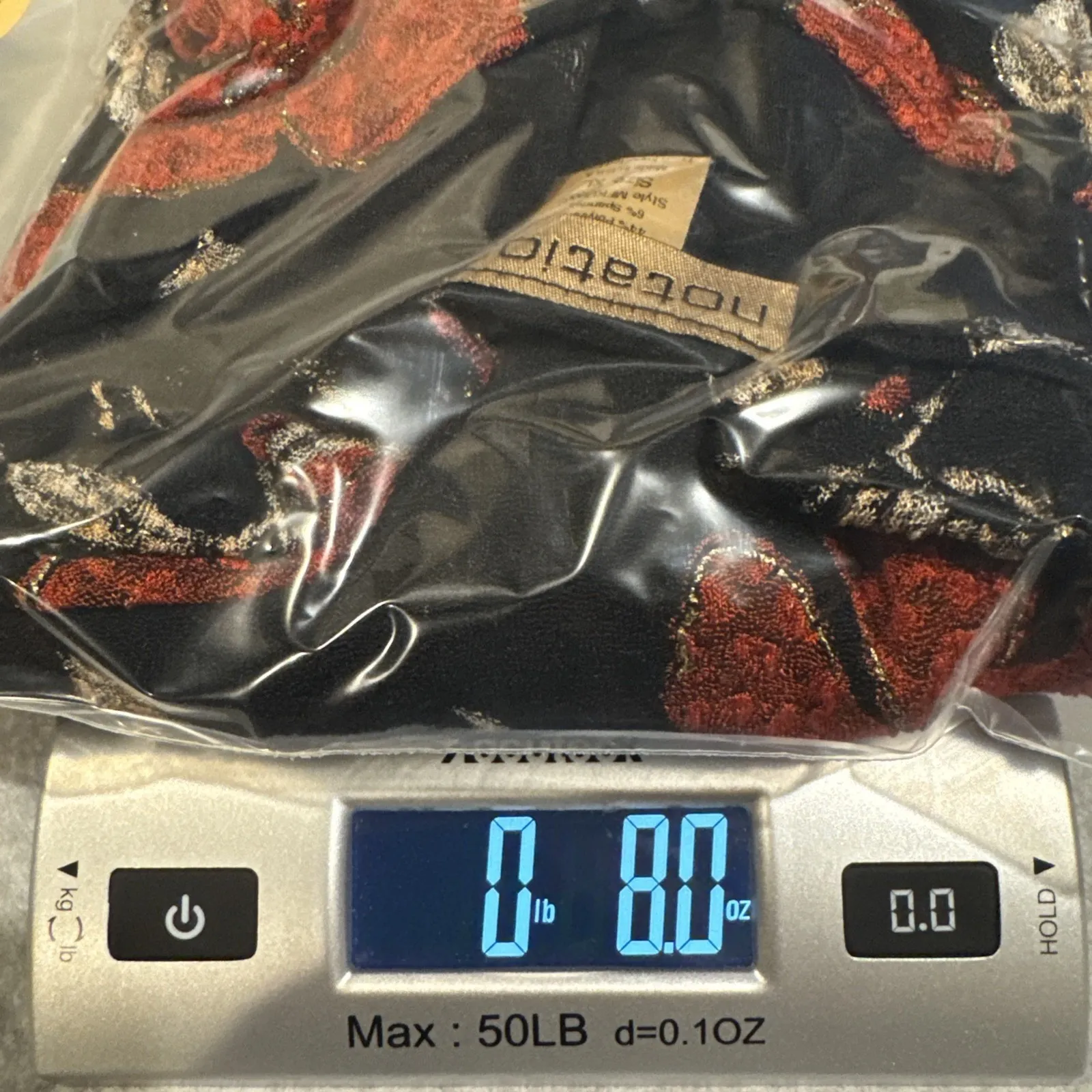 Vintage Notations Top Womens XL Black Red Flower Whimsigoth Vamp Fall Textured - Image 13