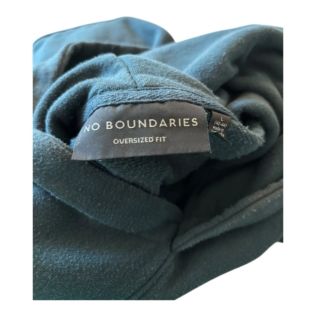 No Boundaries  Oversized Fit Hoodie Teal Size L - Image 3