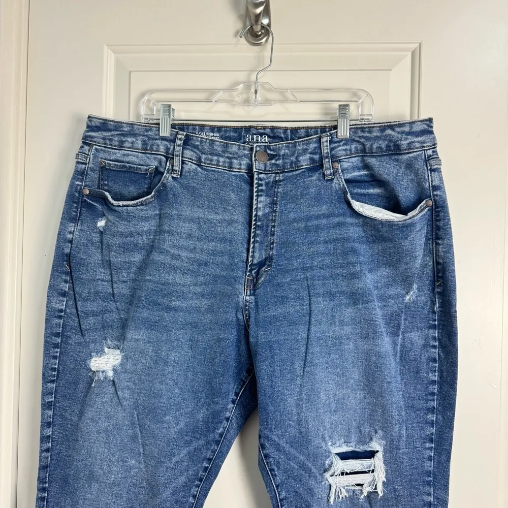 A.n.a. Distressed High Rise Straight Jeans 22W - Image 3
