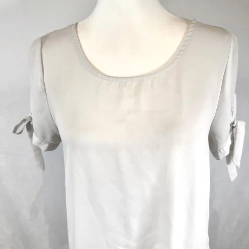 Meraki white tie sleeve flowy top size small - Image 2