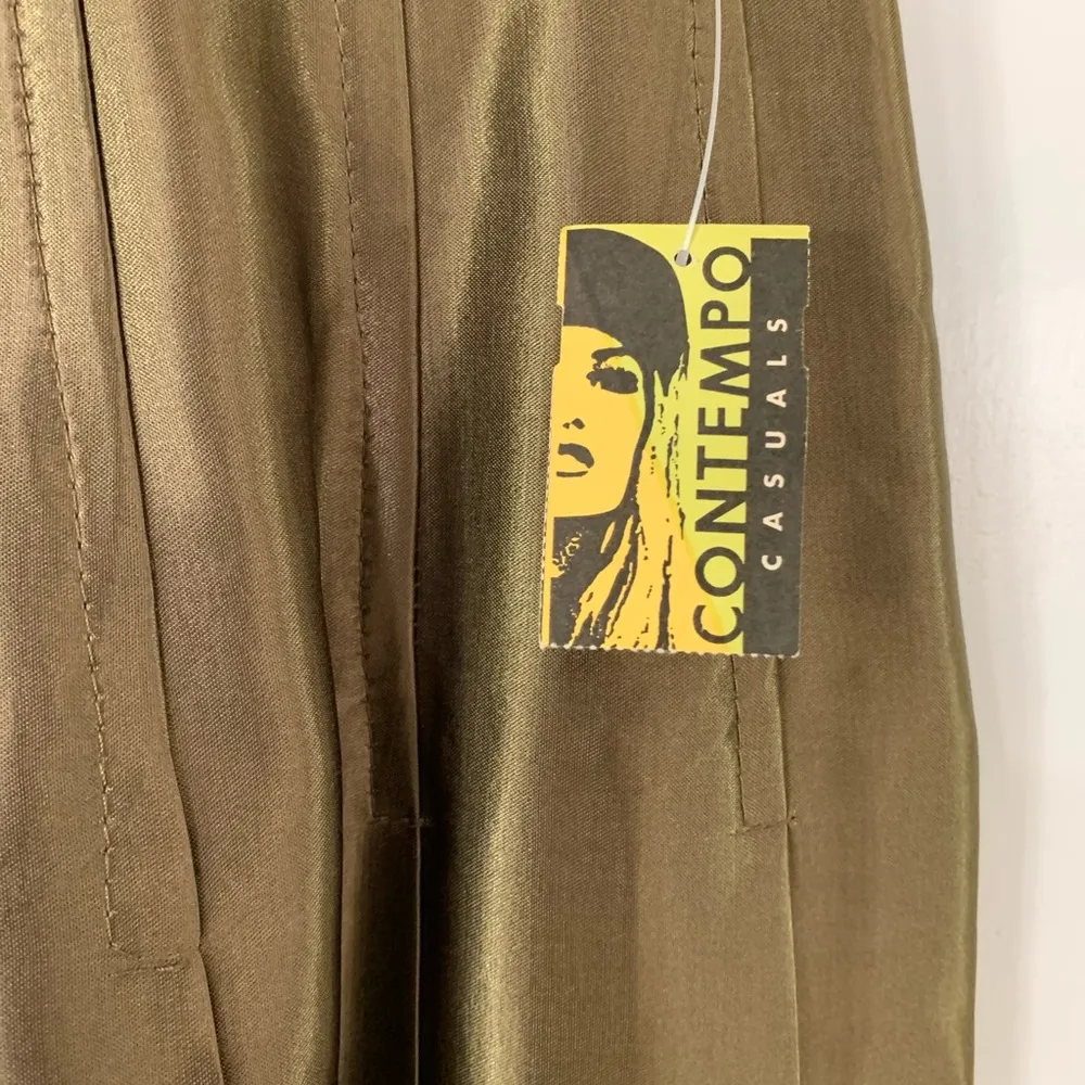 Vintage Contempo Casuals Pleated Metallic Bronze Mini Skirt size 5 - Image 6