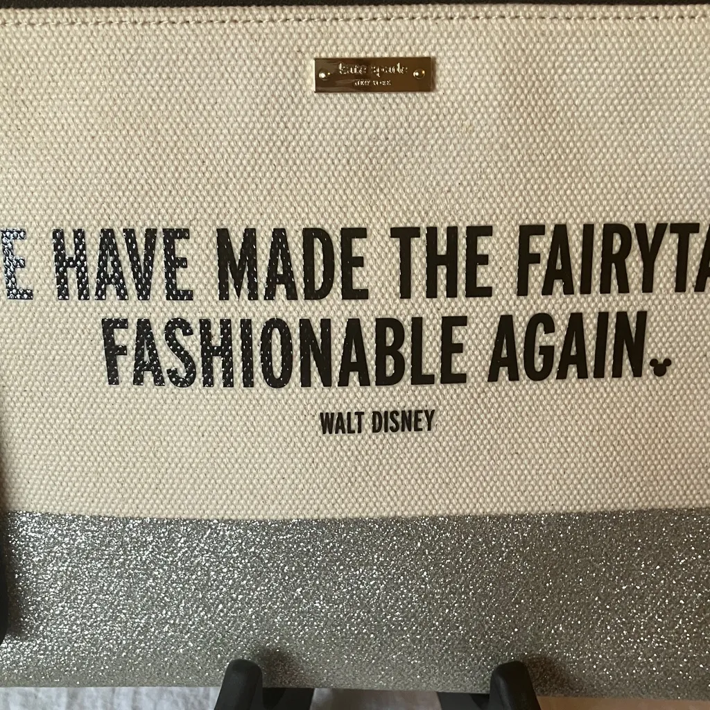 Kate Spade x Disney Parks: Silver Glitter Canvas Clutch/Wristlet- Fairytale - Image 13