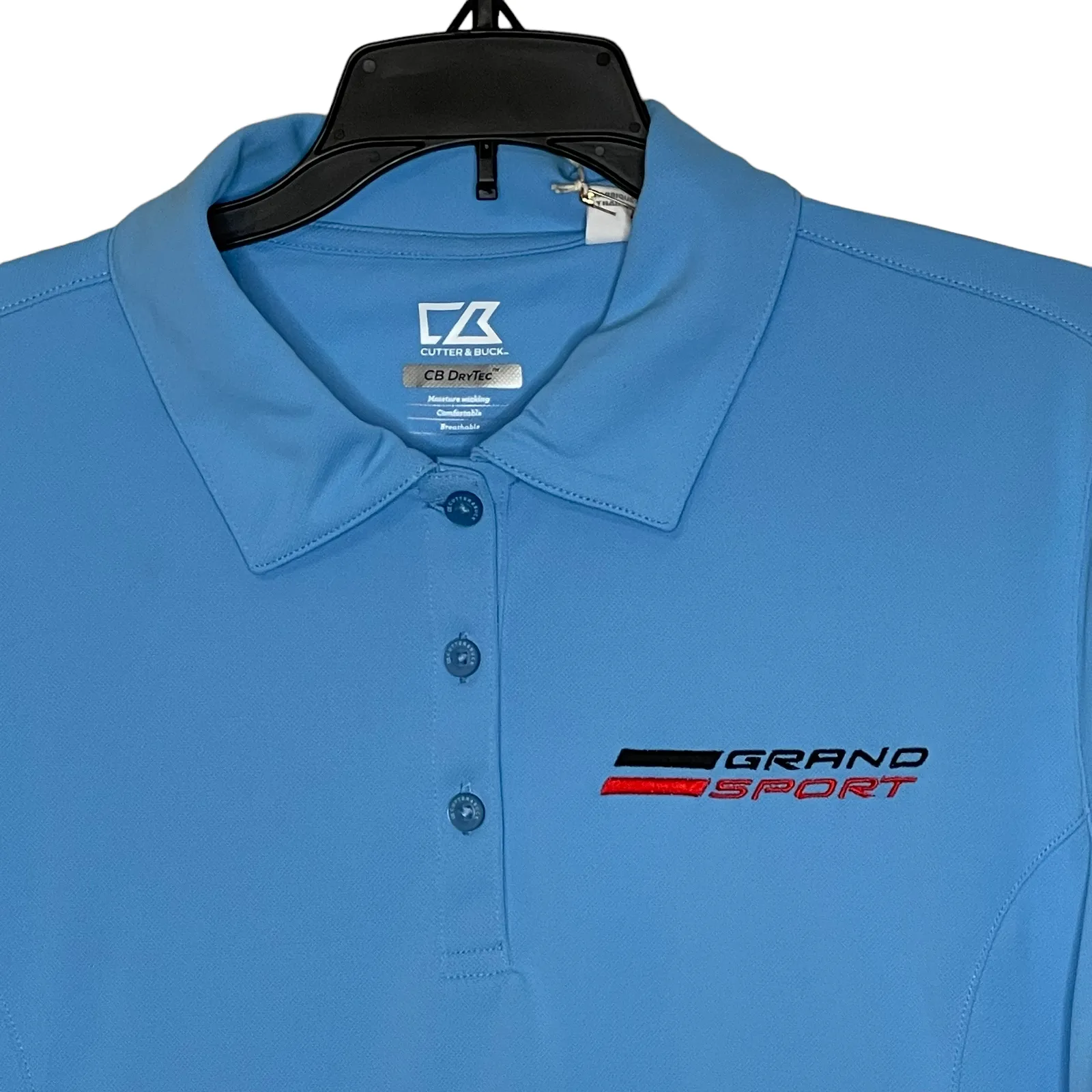 Cutter & Buck Polo Shirt‎ Size Large Blue Grand Sport Logo DryTec Womens SS - Image 2