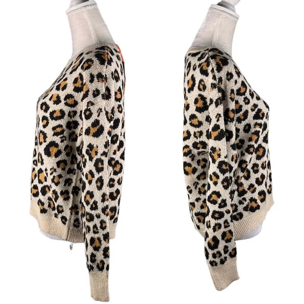 Knox Rose Leopard Sweater Medium Crew Pullover New - Image 3