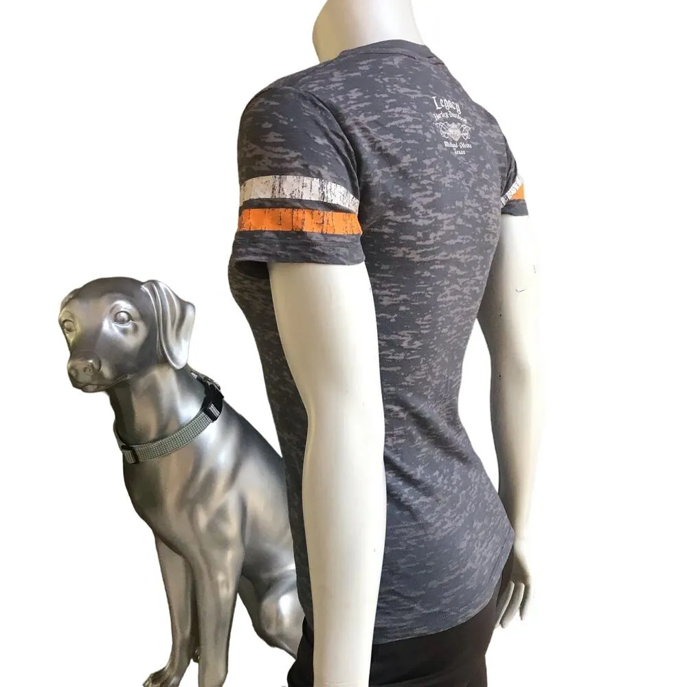 Harley Davidson Legacy Midland -Odessa Texas Gray V-Neck Short Sleeve Shirt S - Image 2