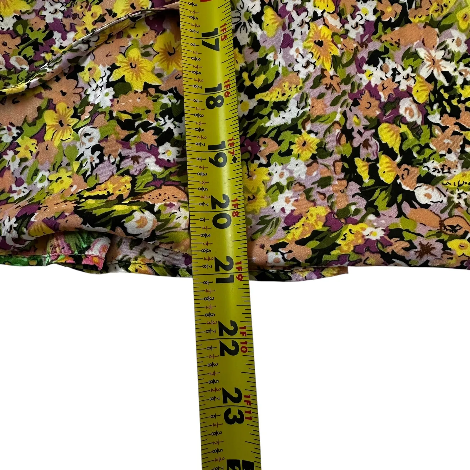 Topshop Multicolor Floral Satin Wrap Around Tie Bow Blouse Women's Size 4  13-33 - Image 5