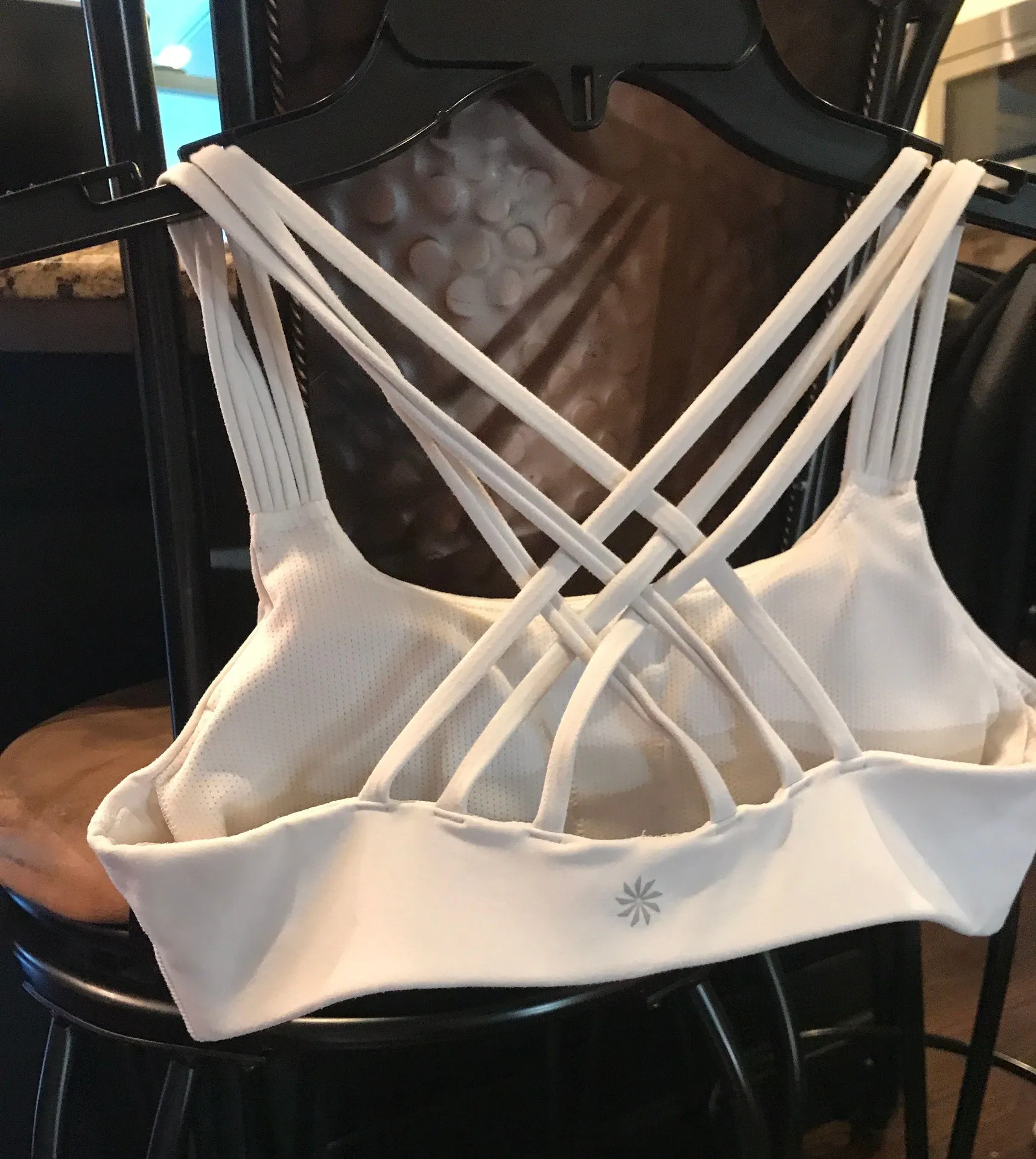 Athleta White Workout Top With Crisscross Back - Image 2