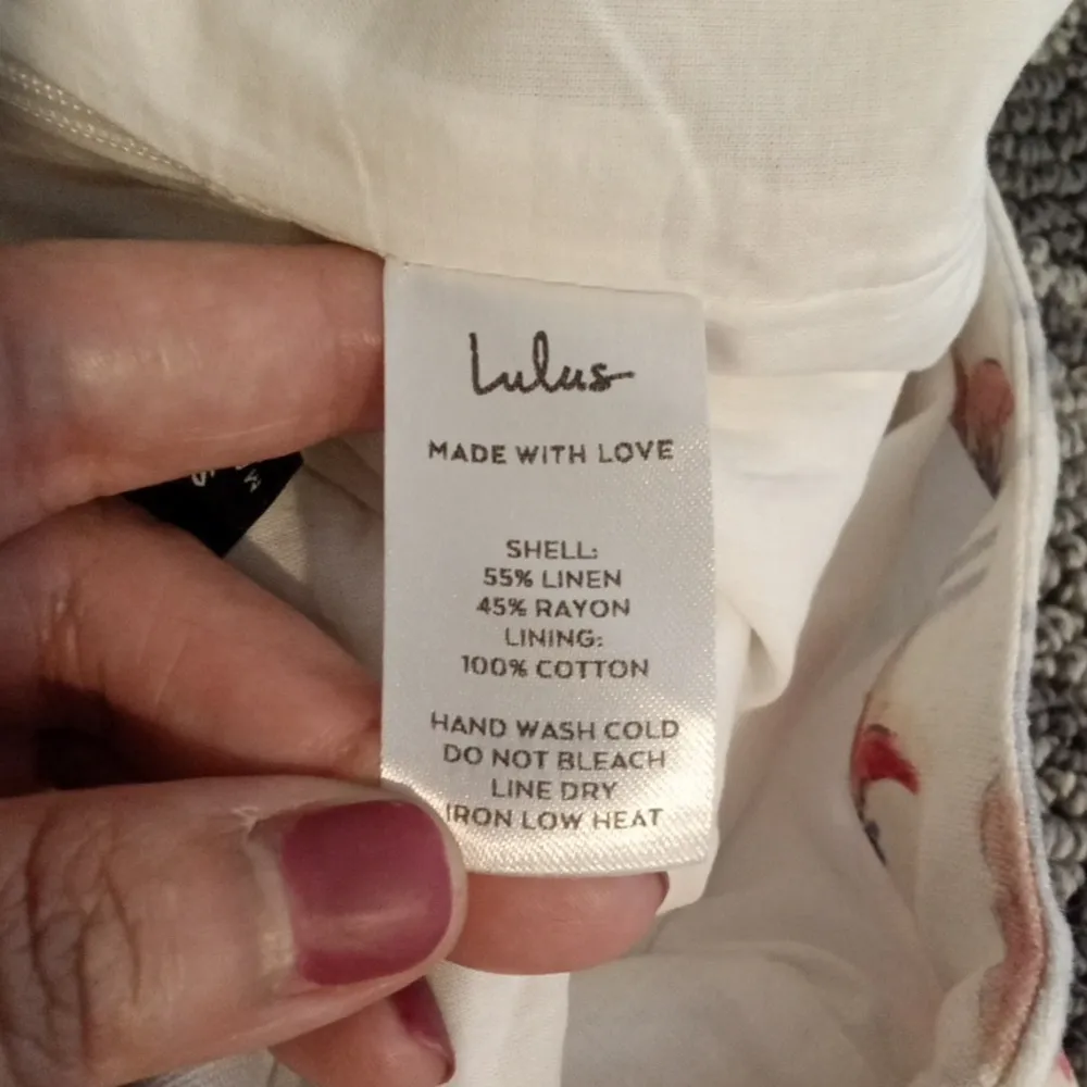 Lulu's Budding Bliss Ivory Floral Print Wide Leg Womens Pants Size Small - Image 7