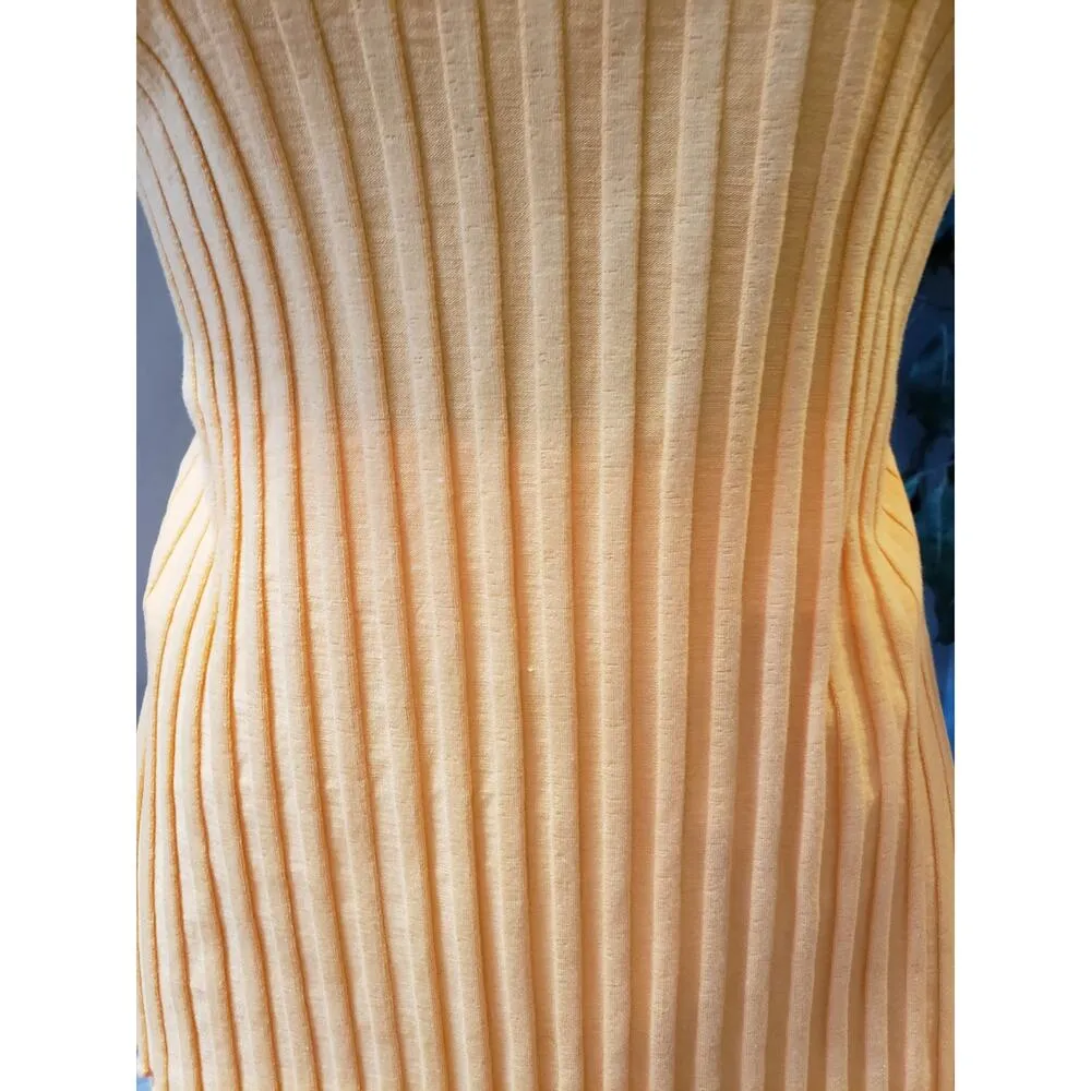 A New Day Orange Sleeveless Ribbed 2 Piece Short Set Size L Cotton Blend - Image 4