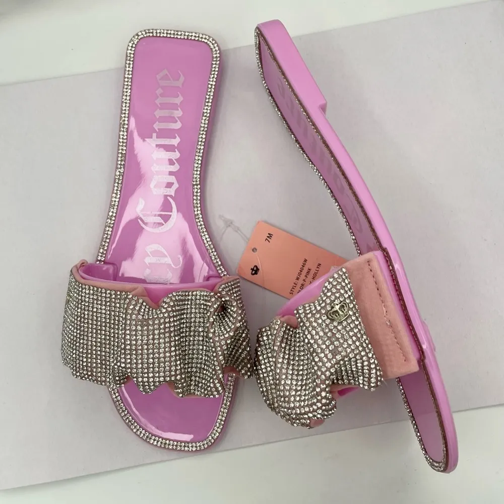 Juicy Couture embellished jelly pink slide on sandals women’s Size 7M - Image 7