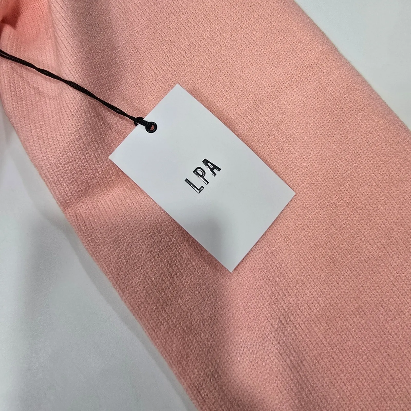 LPA Afton Knit Hoodie in Baby Pink Large - Image 7