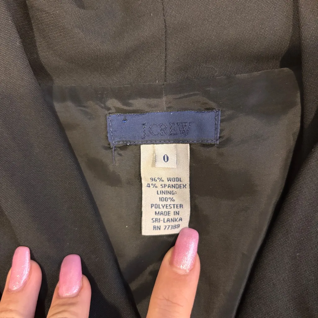 J Crew Womens Wool Blend Short Sleeve Cowl Neck Sheath Dress Black Size 0 Zip Up - Image 5