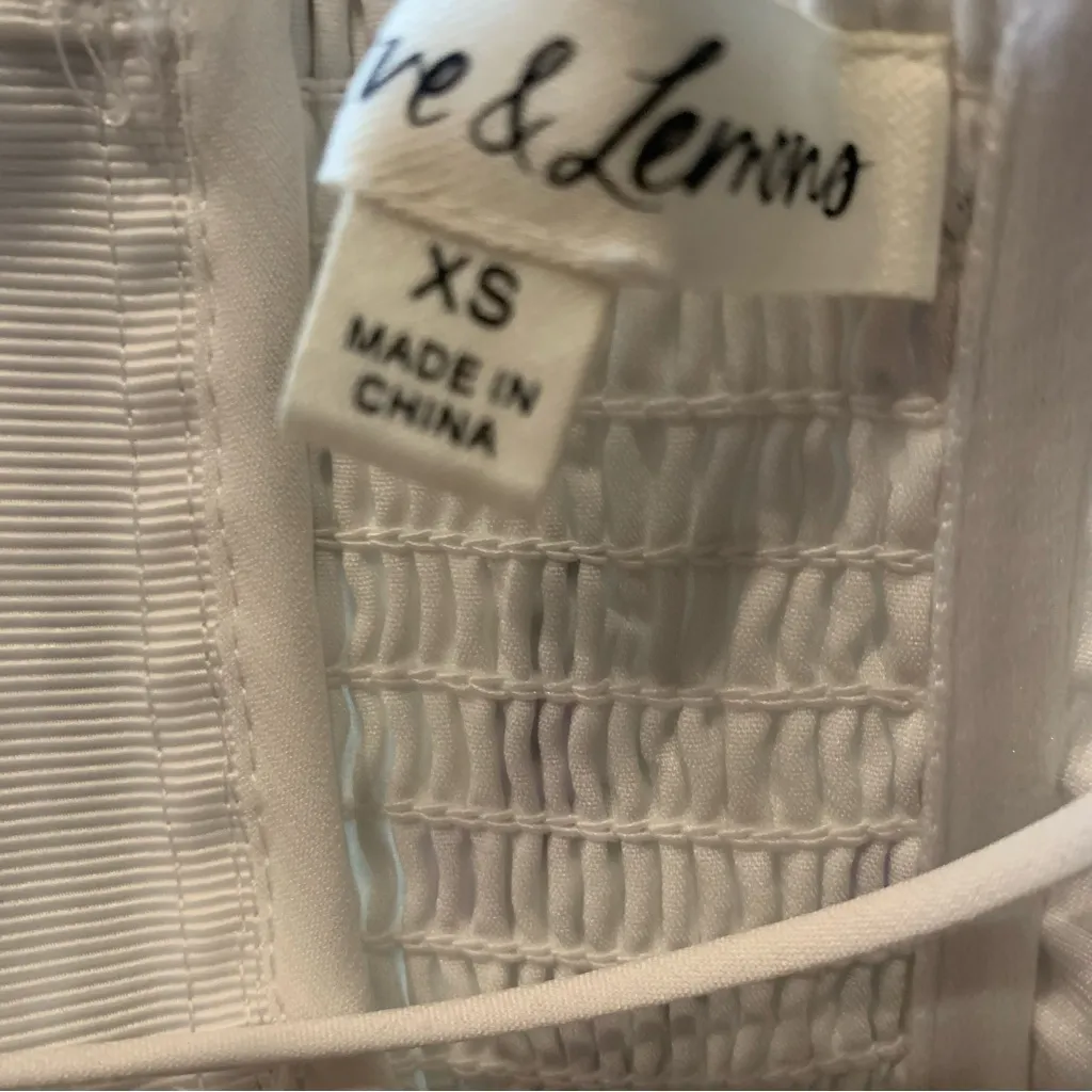 • For Love & Lemons Leslie blouse top white and purple xsmall - Image 8