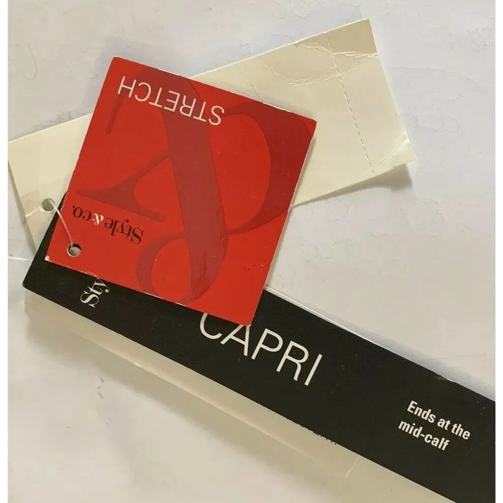 NEW Womens Style & Co Brown Stretch Capri Pants with Woven Beaded Belt Size 4 - Image 6